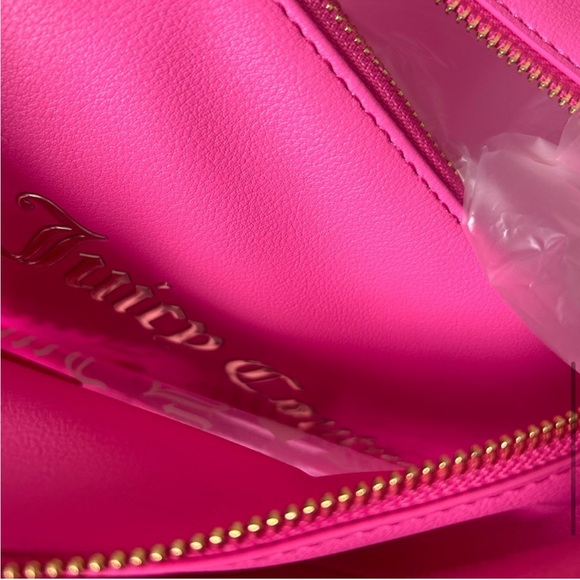 Juicy Couture Viral Beachin’ Pink Heart Clear Large Tote, 2 Piece Set NWOT - Picture 6 of 8